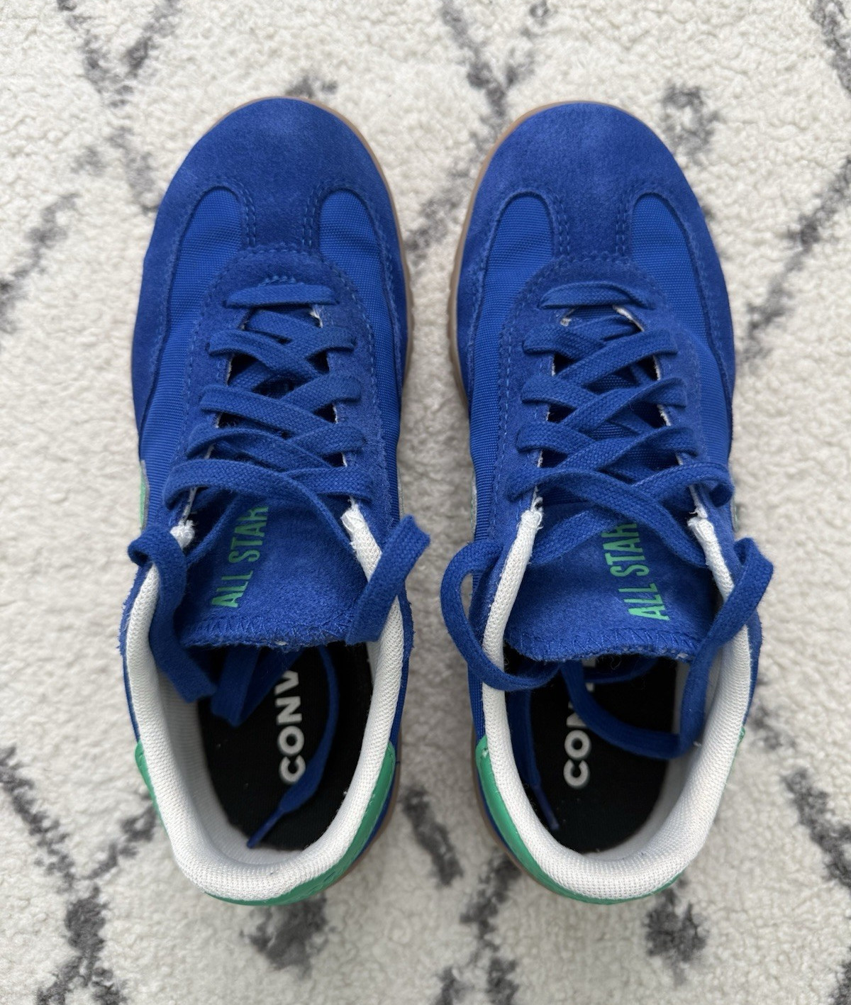 Converse All Star Low Top Lace-Up Sneaker Blue Green White Gum Sole Teens