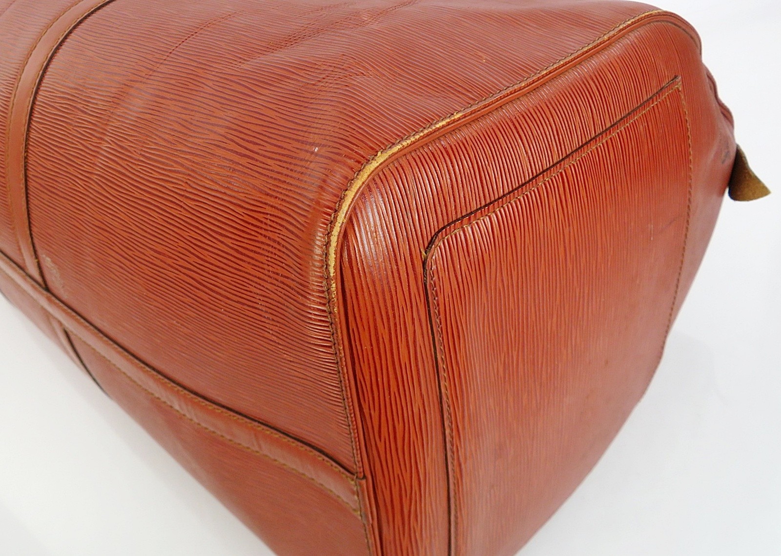 Authentic LOUIS VUITTON Keepall 60 Brown Epi Leather Duffel Bag #64485