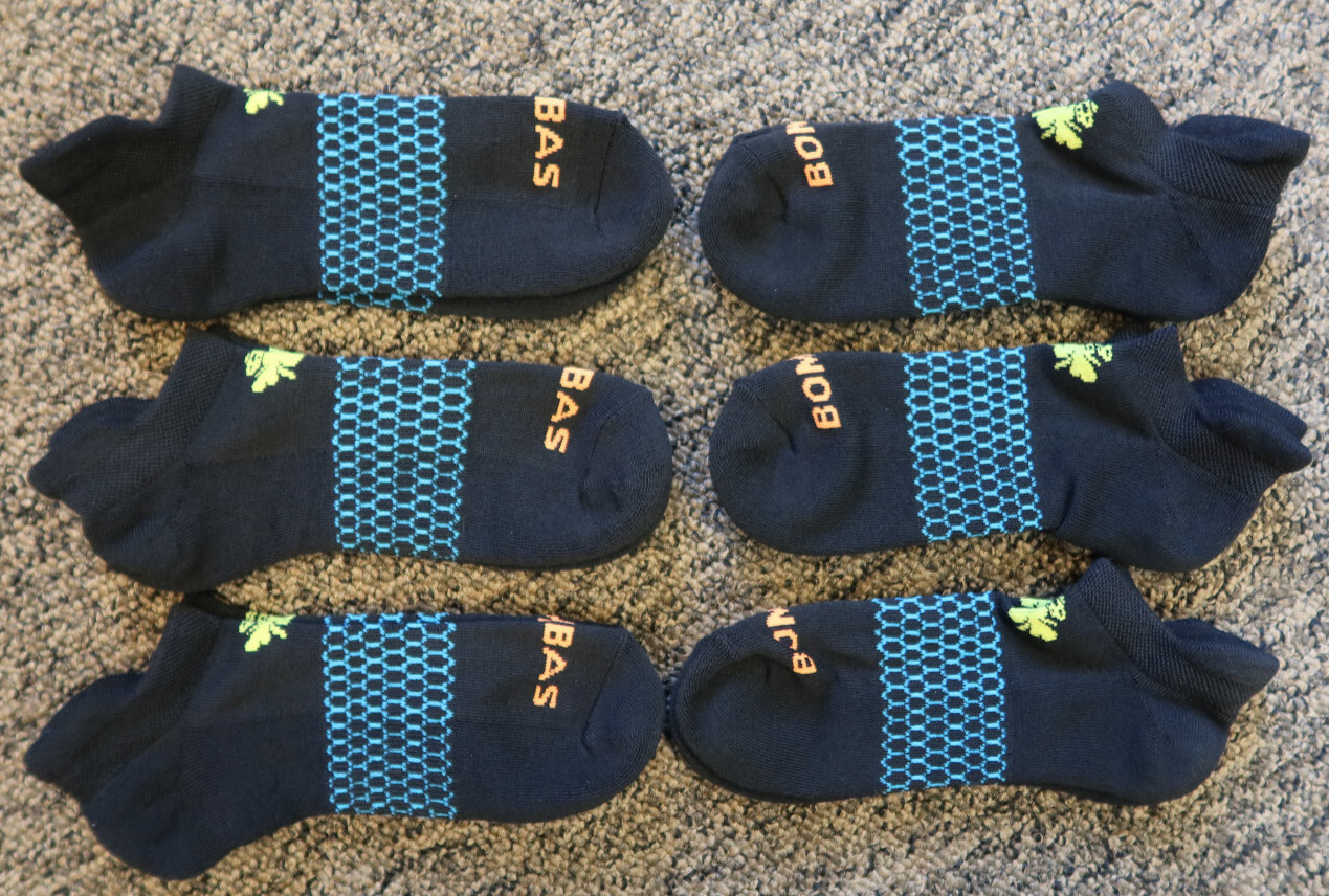 New Bombas Unisex Honeycomb Ankle Socks – BLACK – 6 Pairs – MEDIUM
