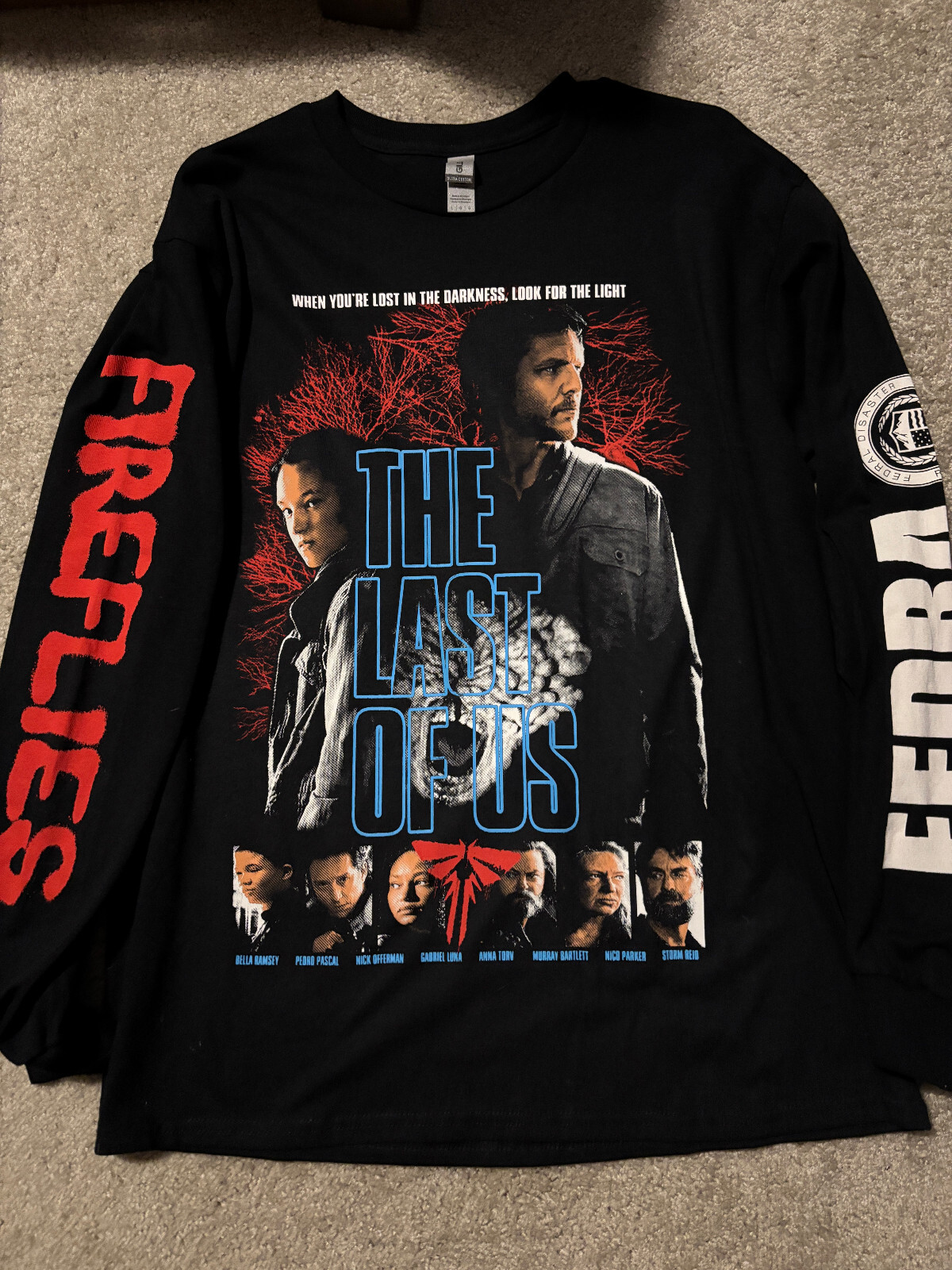The Last Of Us TV Show HBO Long Sleeve Shirt Size Large Pedro Pascal Video Games