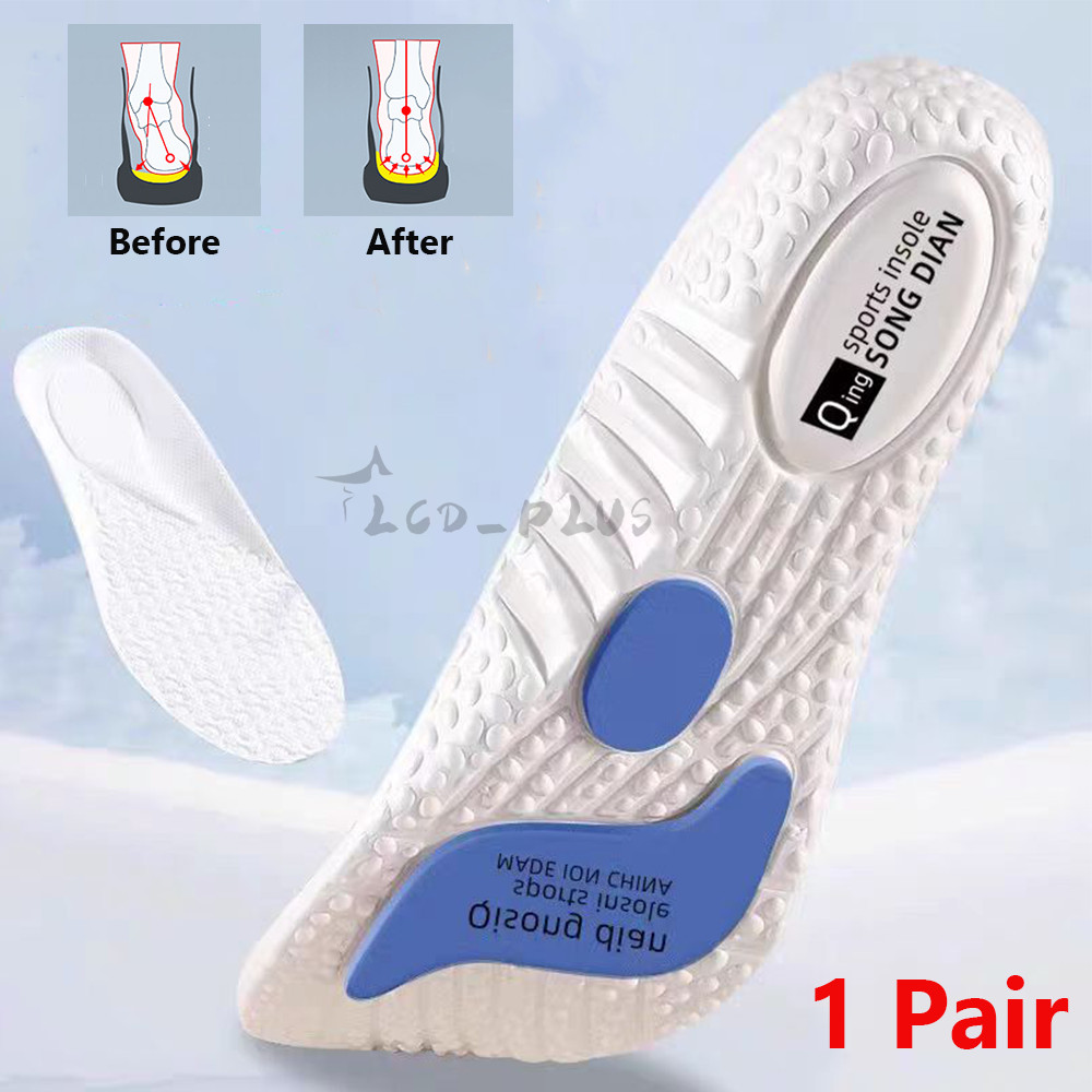 Pair Orthotic Shoe Insoles Soft Arch Support Pain Relief Sports Shock Absorption