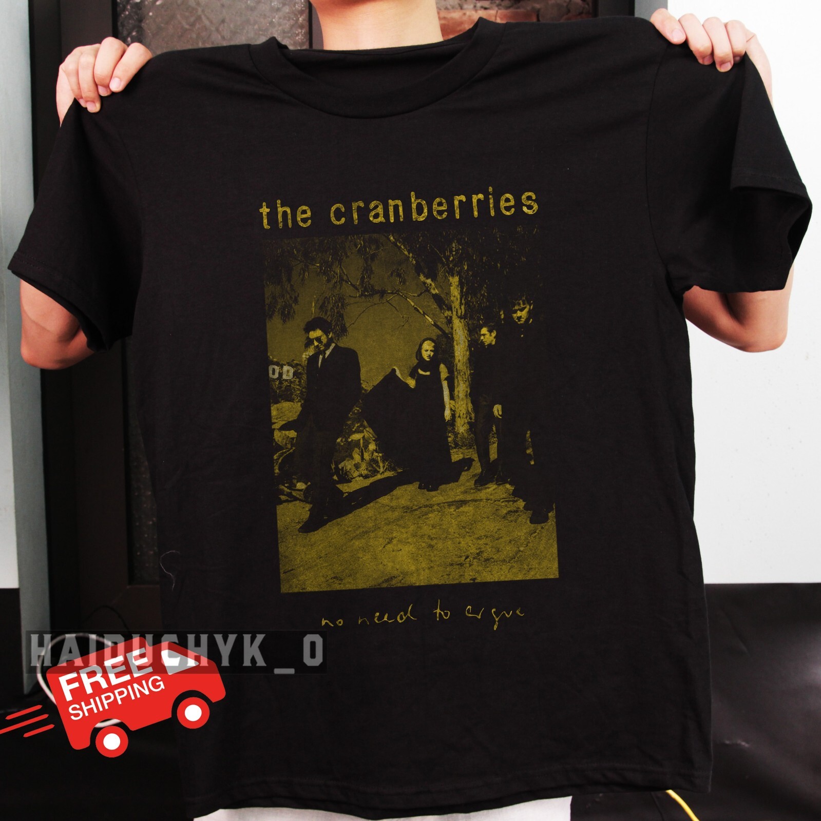 The Cranberries Tee No Need To Argue 1995 Retro Black T-shirt – Free Shipping