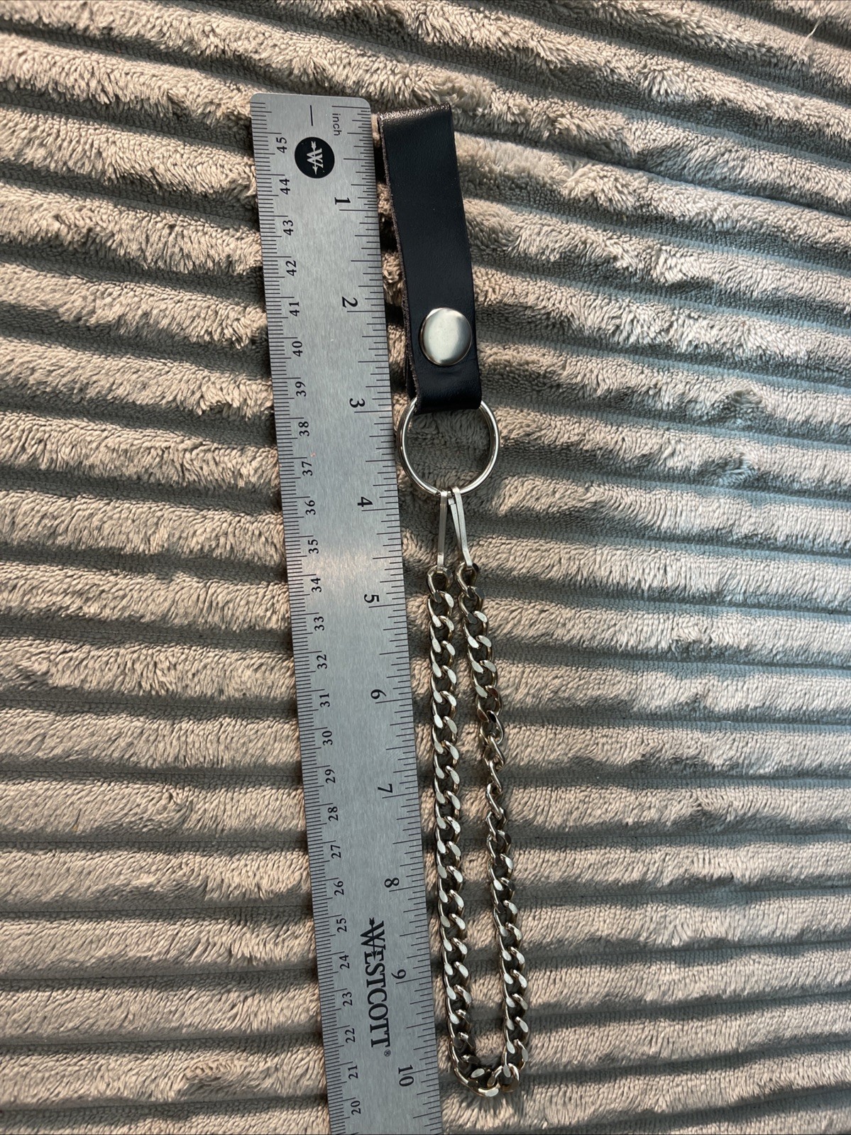 Vtg Replacement Wallet Chain Leather Belt Loop Strap 12” Chain Biker Trucker