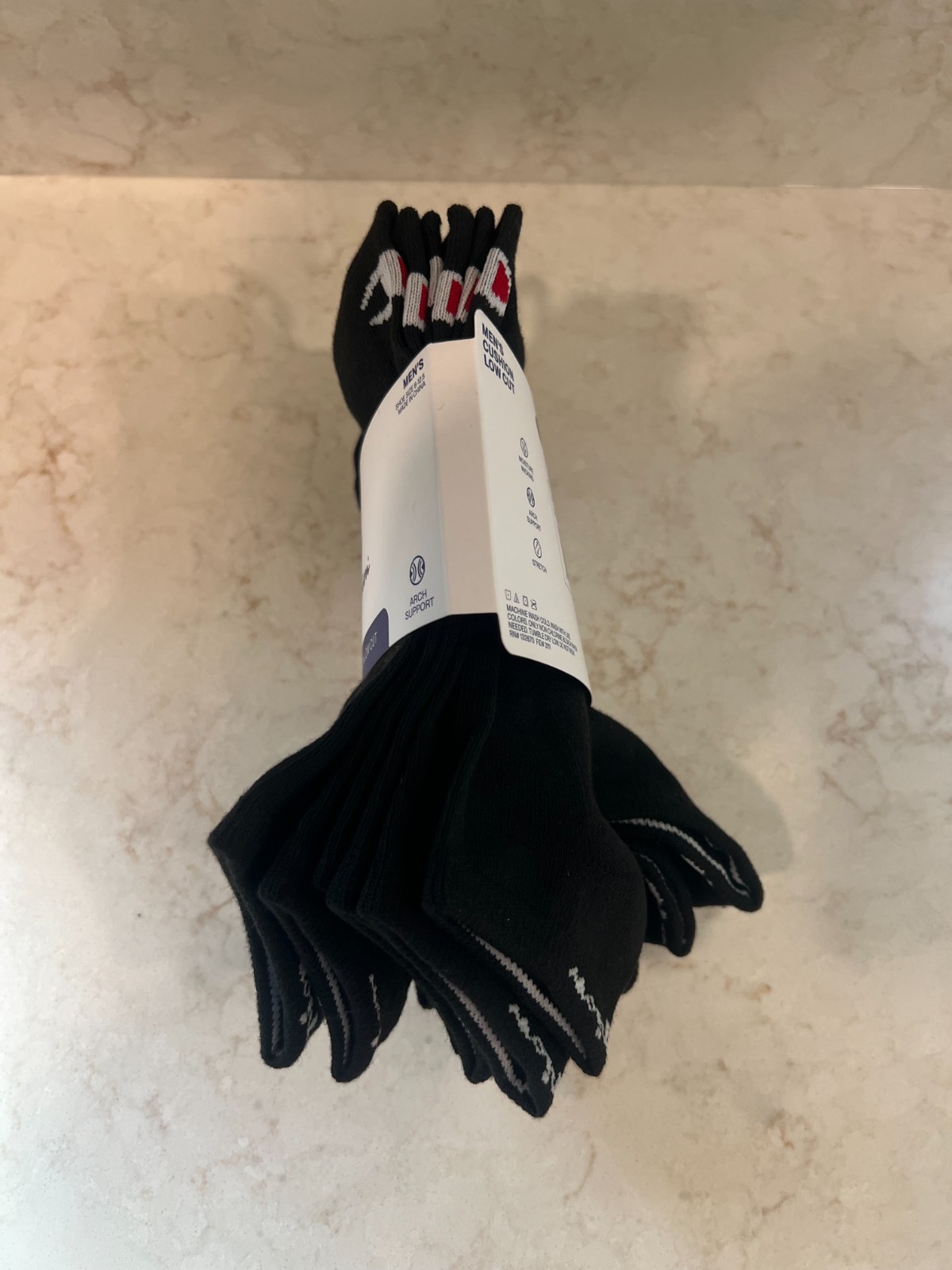Champion Performance Cushion Low Cut Men’s Socks 6 Pair Size 6-12.5 Black (SC2)