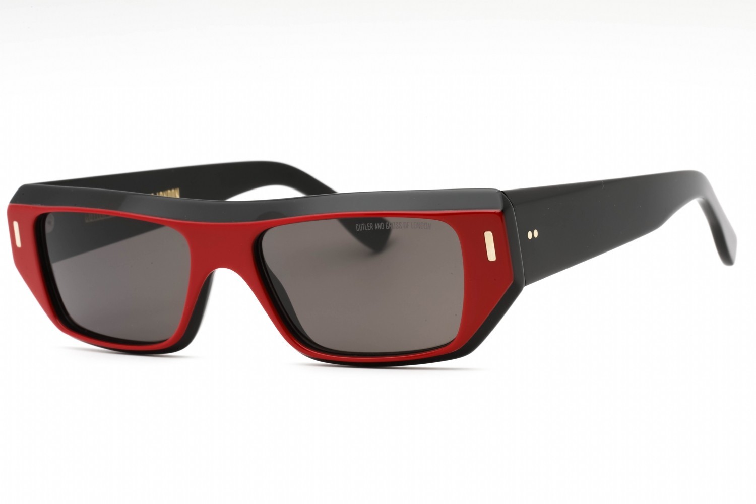 New Cutler and Gross CGSN1367 003 Rectangle Red/Grey 55 mm Sunglasses Authentic