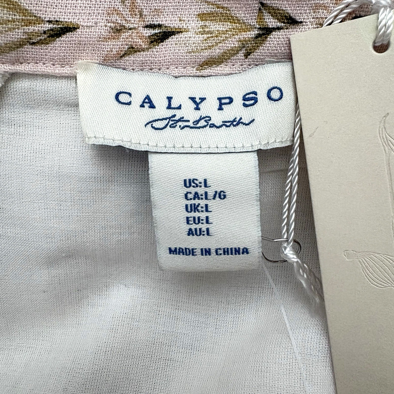Calypso St. Barth Sz L Ivory/Magnolia Floral Linen blend V neck Maxi Dress-NWT