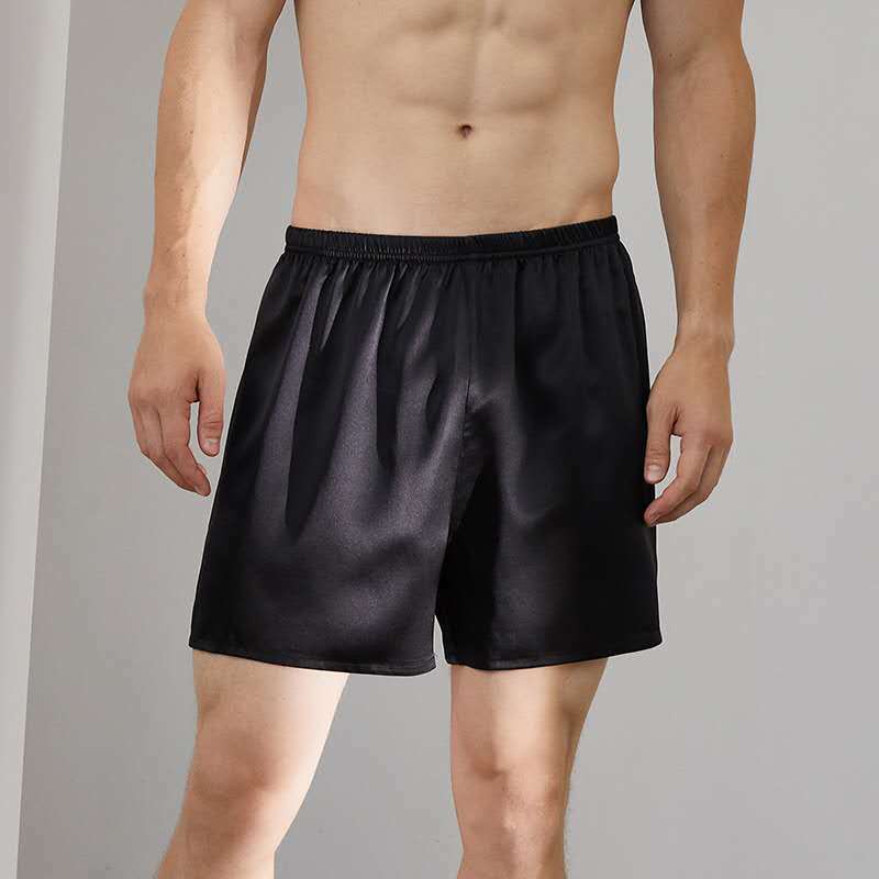 Men’s 19MM 100% Silk Boxer Shorts Silk Nightwear Sleepwear Pajamas