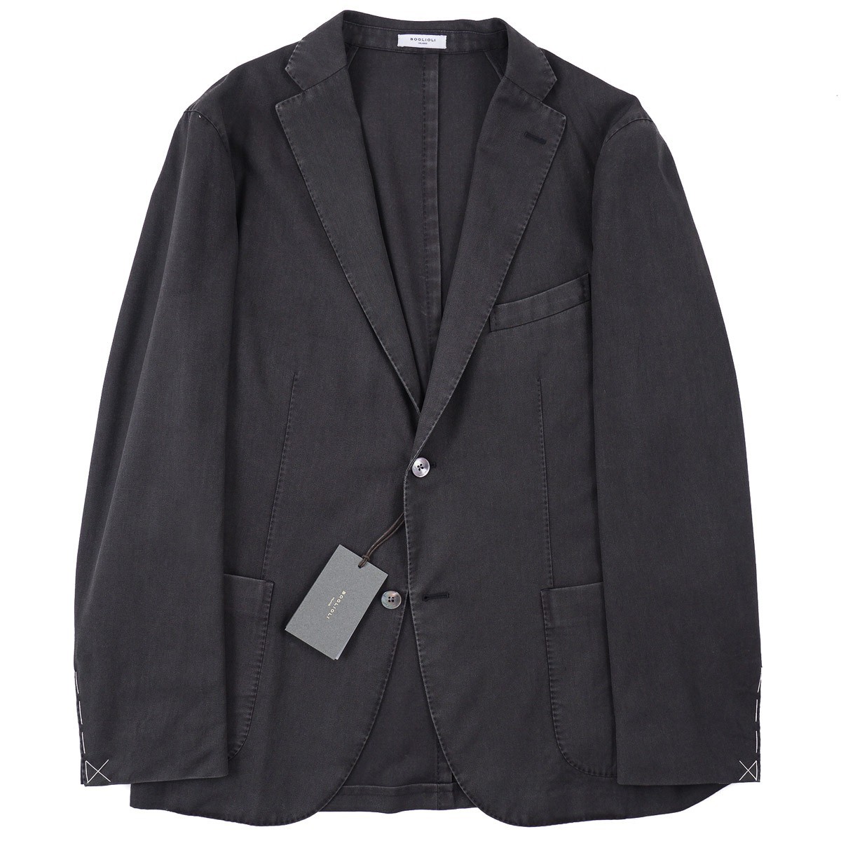 Boglioli Slim-Fit Black Washed Twill Wool ‘K Jacket’ Sport Coat 44R (Eu 54) NWT