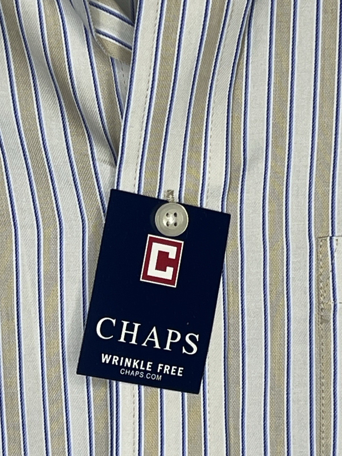 Chaps Men’s Striped Button Down Shirt – Size 15-15.5/32/33 – New W/ Tags
