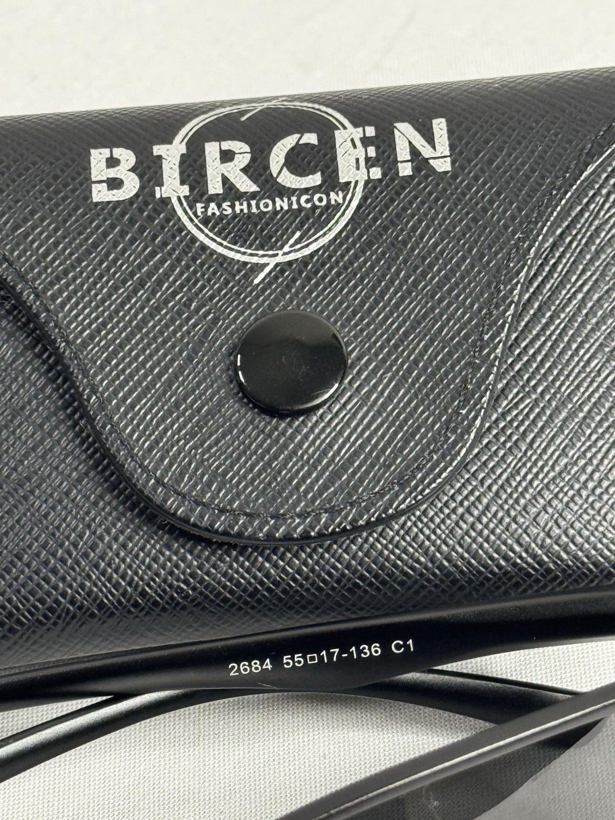 BIRCEN Rectangle Sunglasses Men’s Full Rim Black Plastic Frame/Lens 2684 55