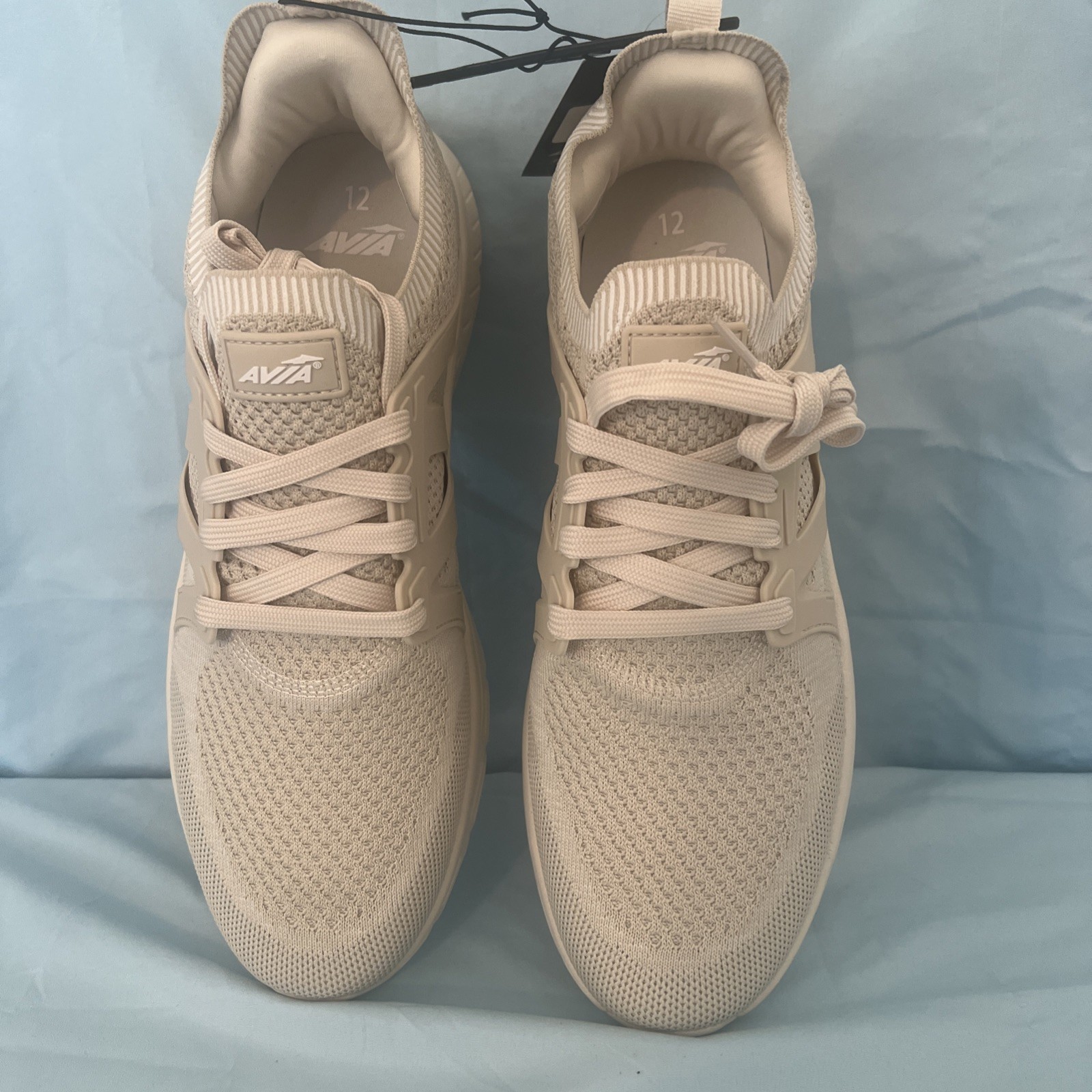New NWT Avia Men’s Quickflash Beige Cream Laced Running Shoes Sneakers Size 12