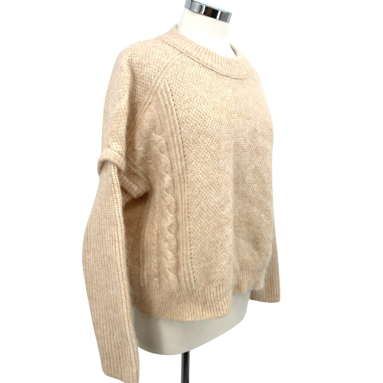 Madewell Cable Havener Pullover Sweater Heather Powder Alpaca Blend Size Medium