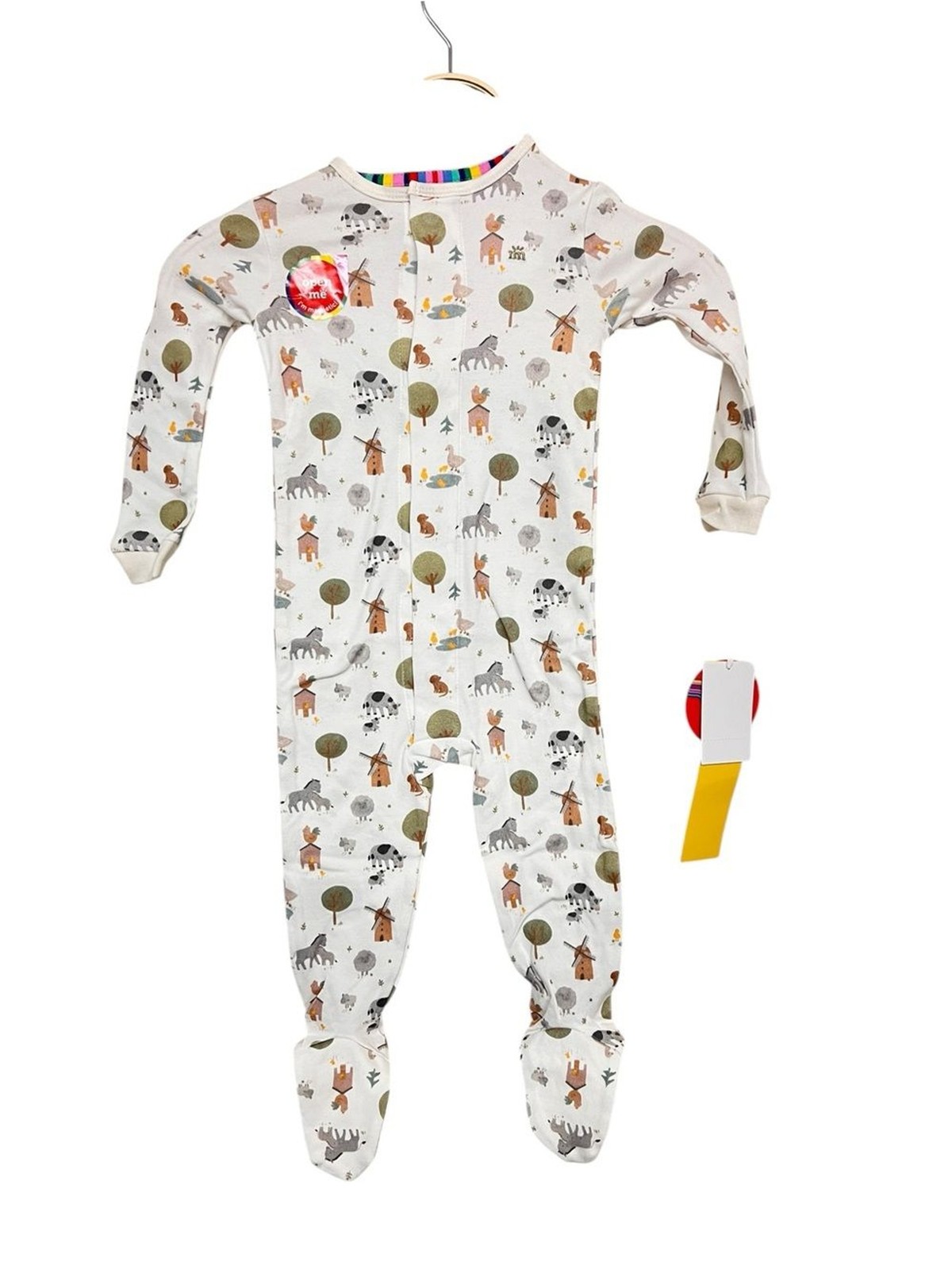 New Magnetic Me Funny Farm Woodland Animal Print One-Piece Footie