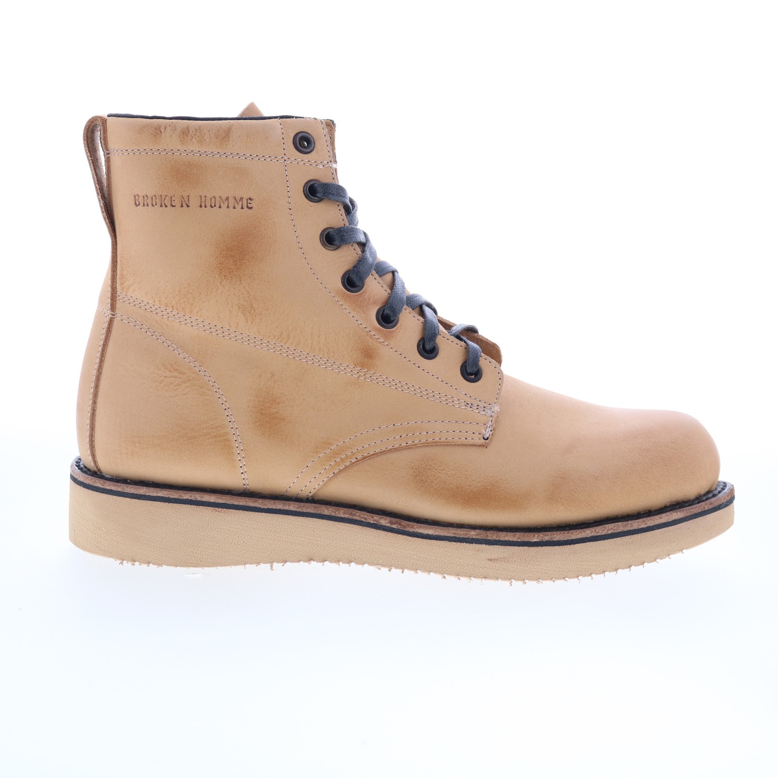 Broken Homme James Boot FB12002 Mens Beige Leather Casual Dress Boots