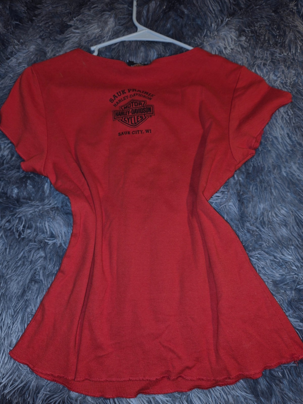 womens red harley davidson top size medium