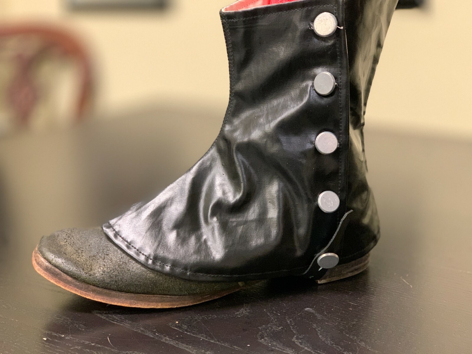 19th Century Rubberized Short Gaiters / Leggings – Pewter Buttons, Repro. NEW