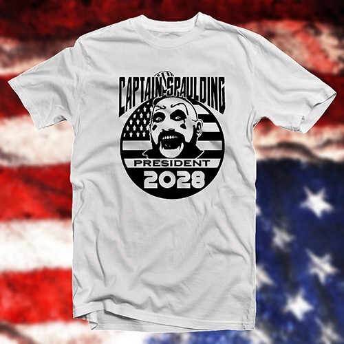 Captain Spaulding President 2028 COTTON T-SHIRT satire democracy vote politics