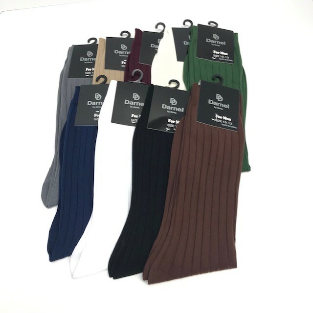 Darnel Men’s Dress Socks Assorted Colors Shoe Size 10-13 Mid-Calf Length
