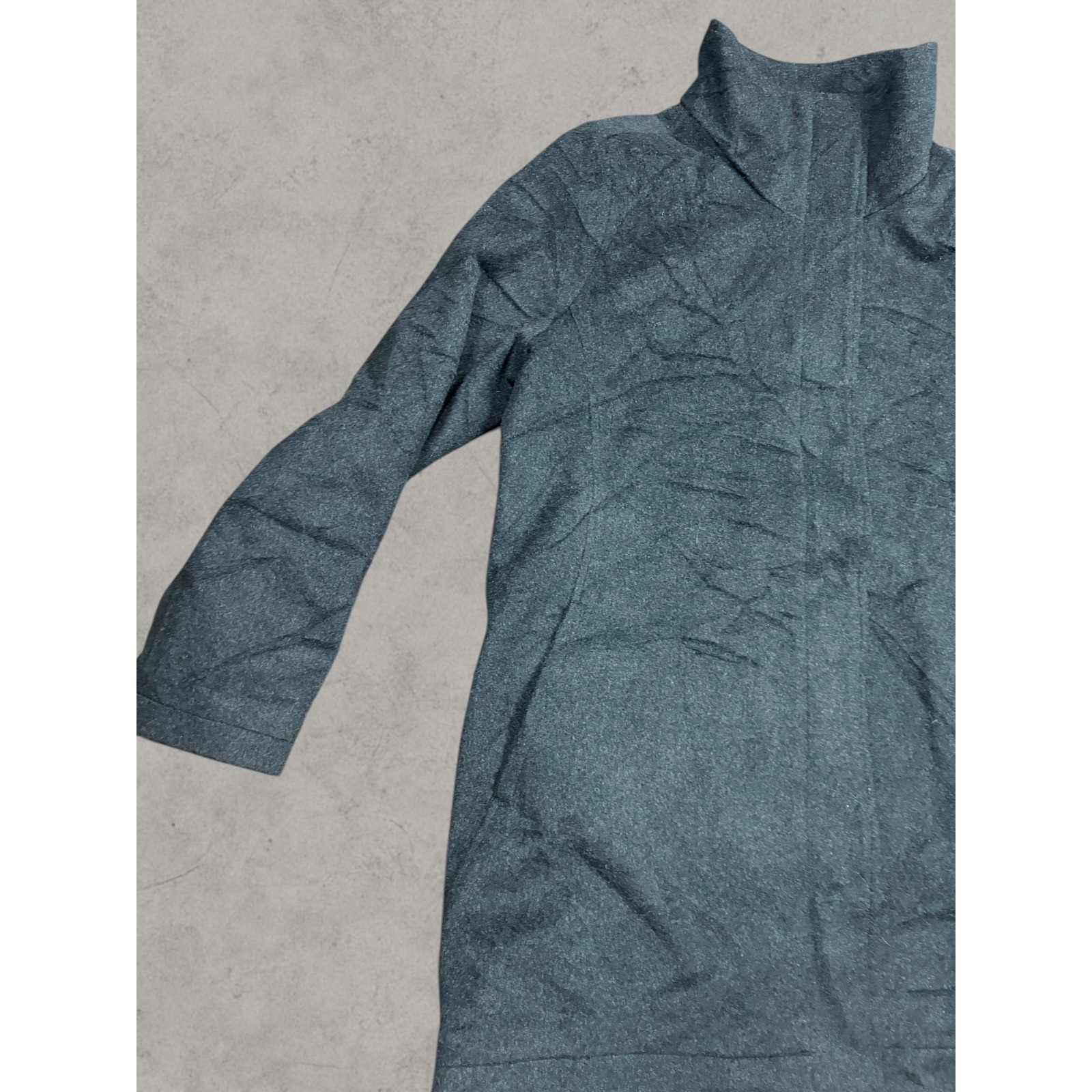 Pendleton Womens Wool Blend Funnel Neck Zip Front Coat Charcoal Gray Medium