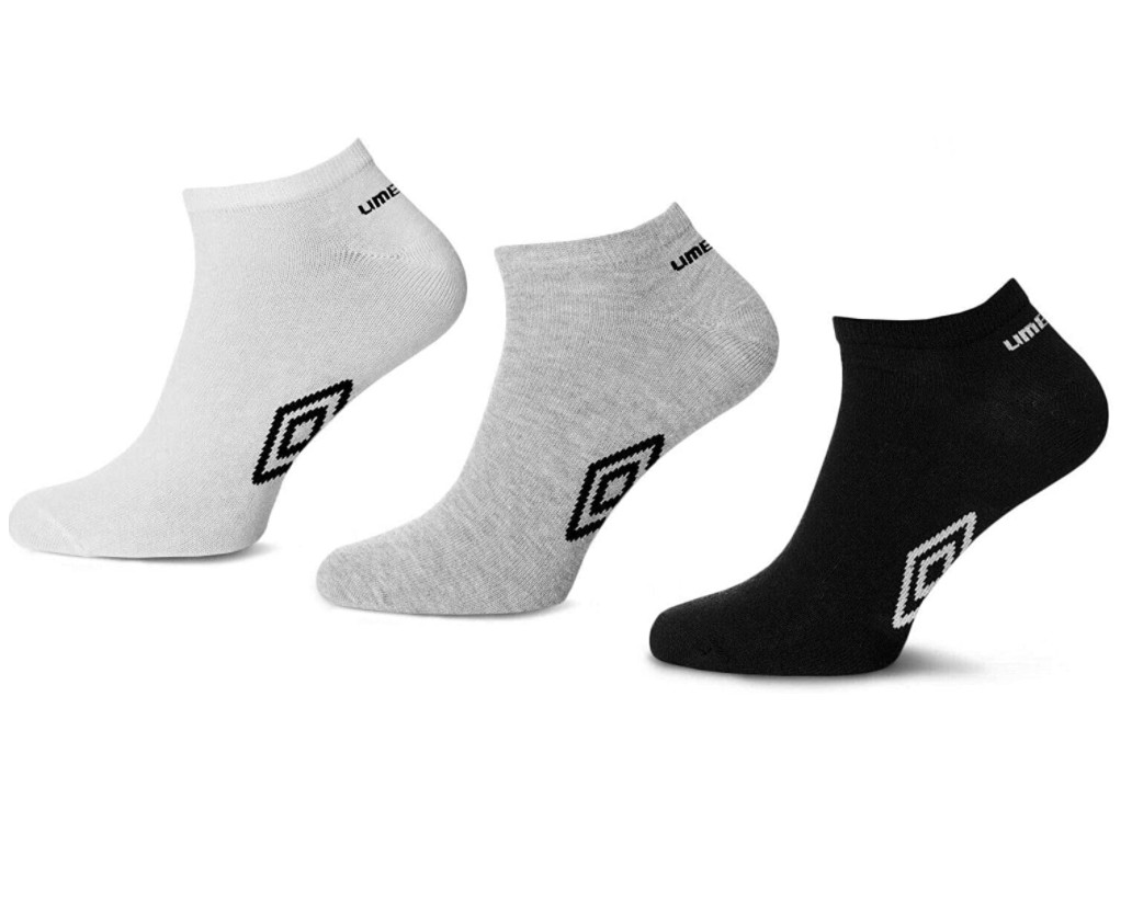 New Men’s Official Summer Umbro Trainer Socks White Black Size 6-11