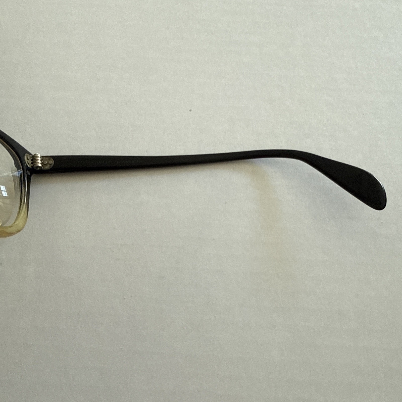 Vintage 1950 American Optical Two Tone Eyeglasses Black Amber Frames 6 1/4 / 5