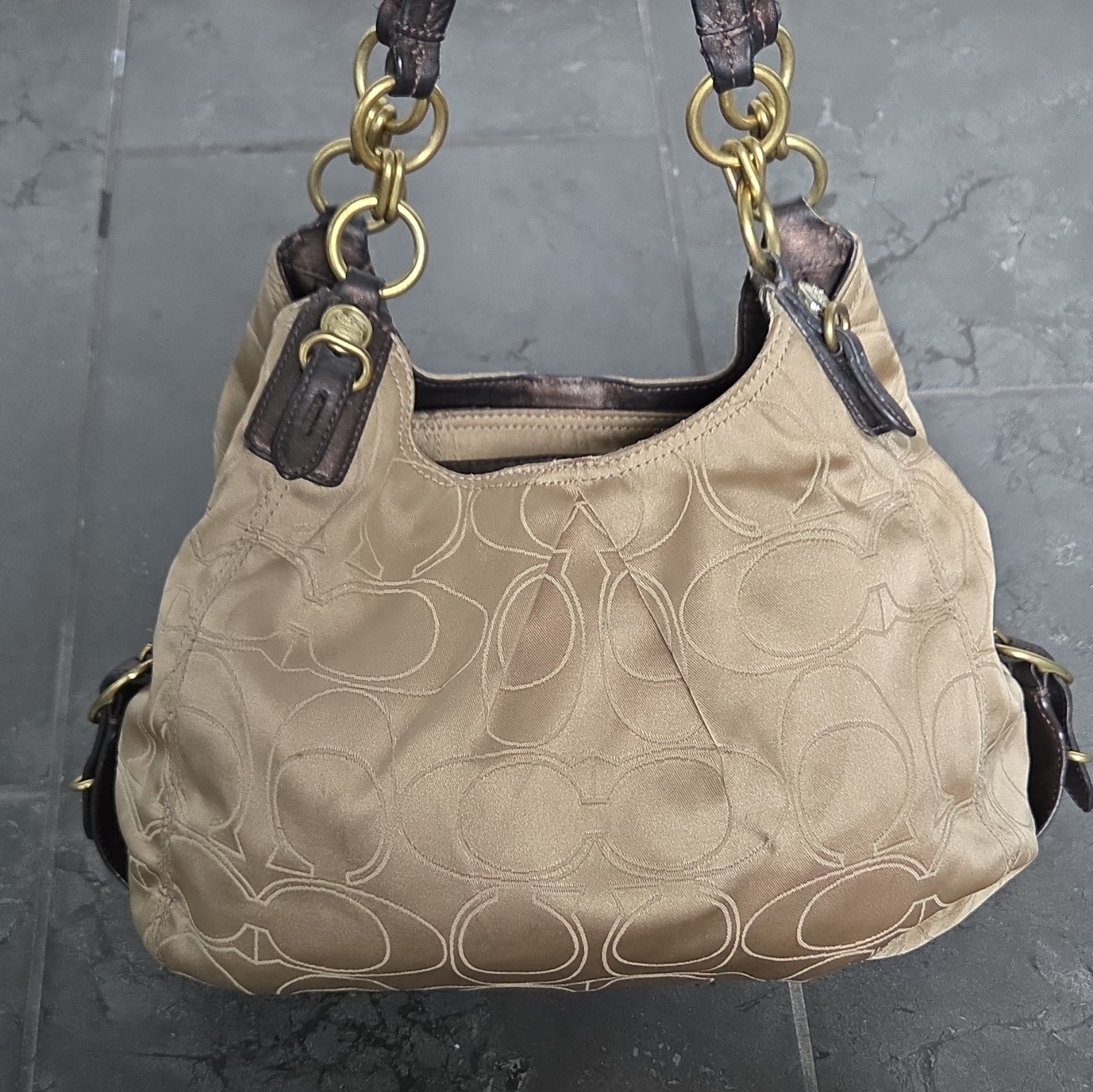 Vintage Coach Maggie Singature Hobo Shoulder Bag