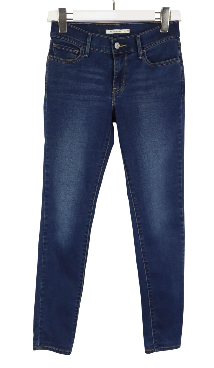 LEVI’S 710 Super Skinny Jeans Womens W28/~L28 Faded Whiskers Zip Fly Stretch