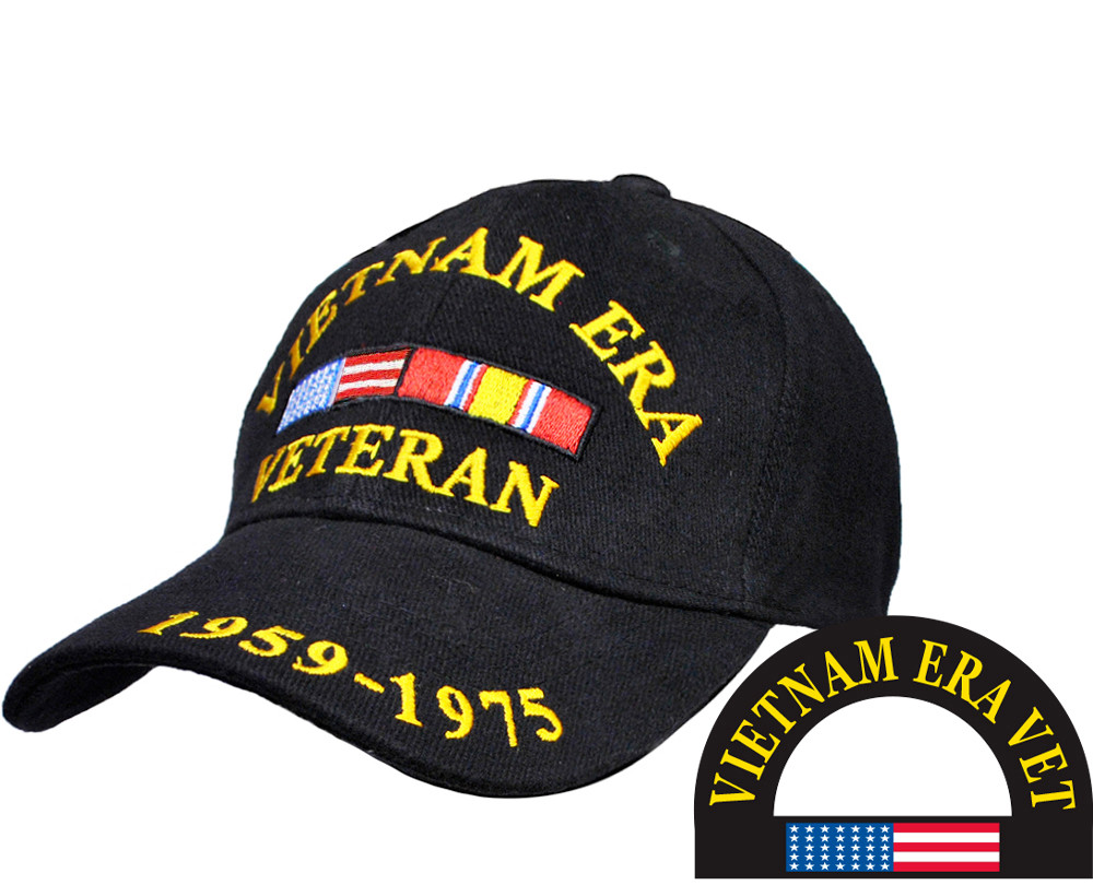 US VIETNAM ERA VETERAN 1959-1975 BLACK EMBROIDERED HAT CAP (EE)