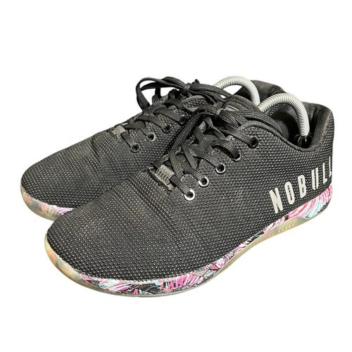 NOBULL Trainer Men 9.5 Black Tropical Floral SuperFabric Cross Training Shoes
