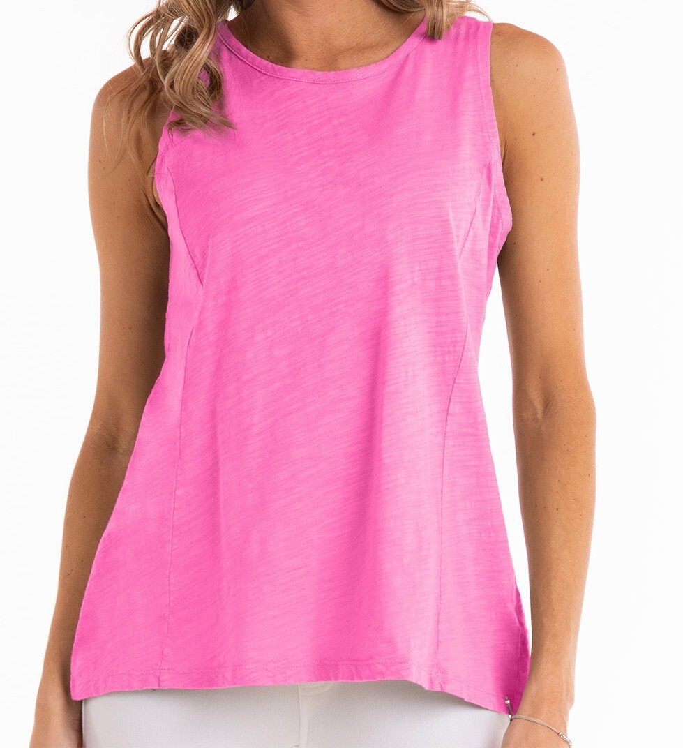 FRESH PRODUCE 2X Cosmos Pink Cotton CHLOE $45 Key Hole TANK Top NWT New 2X