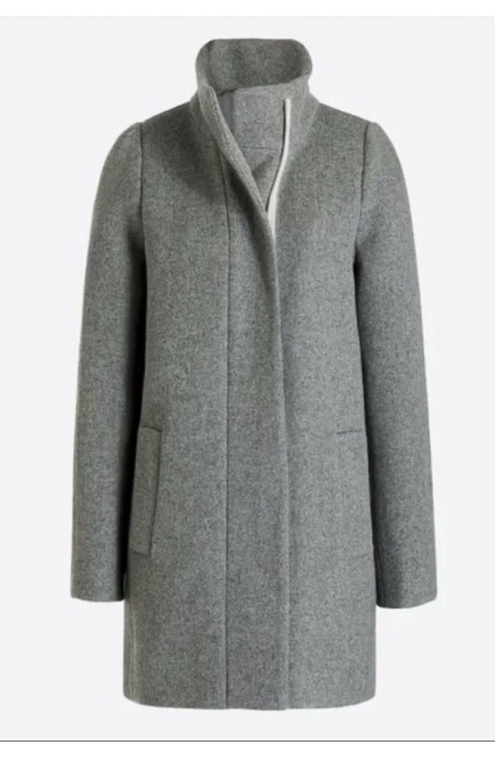 J.Crew Mercantile City Gray Wool Blend Coat Womens Size 6 Funnel Neck Capsule
