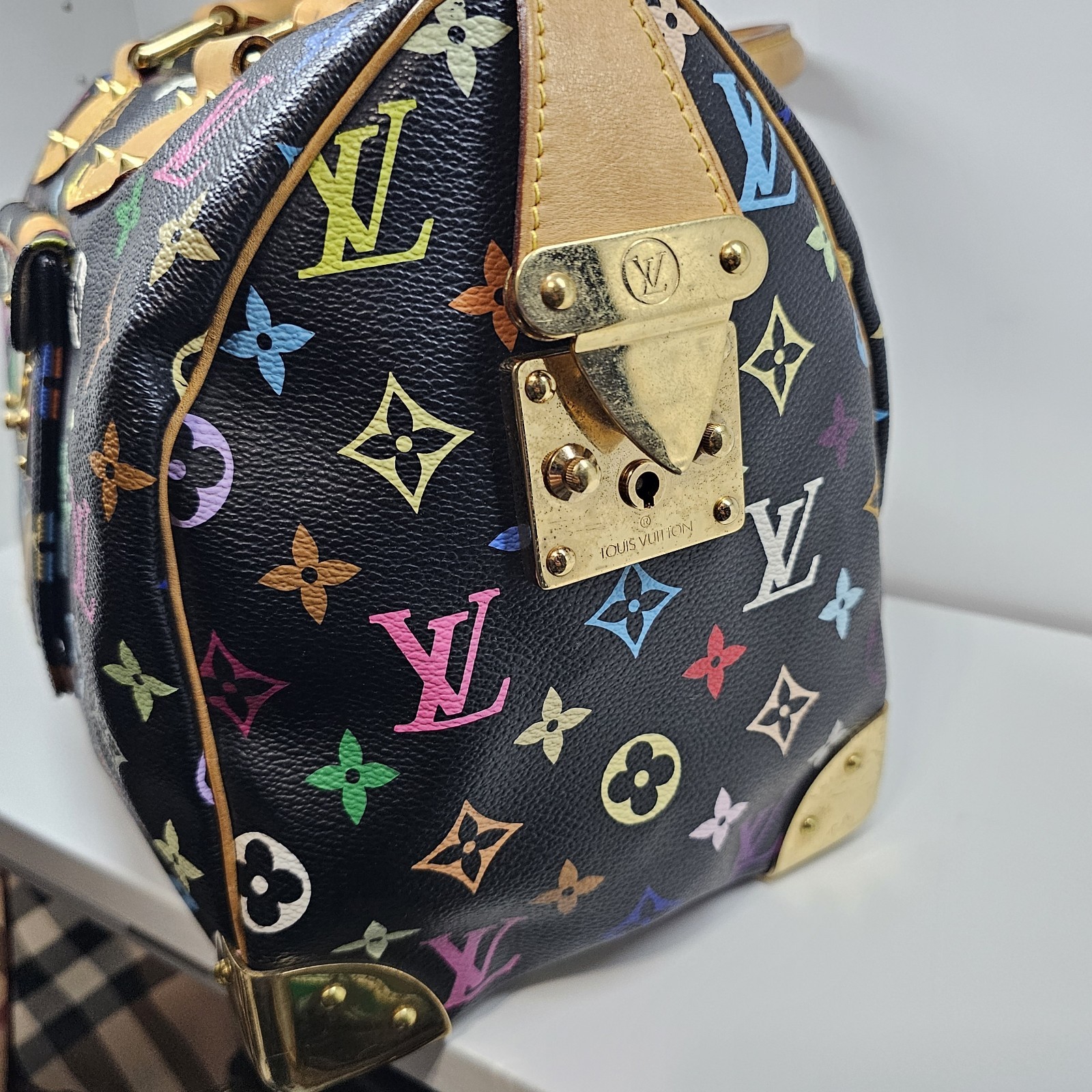 Authentic Louis Vuitton Takashi Murakami Black Multicolor Speedy 30
