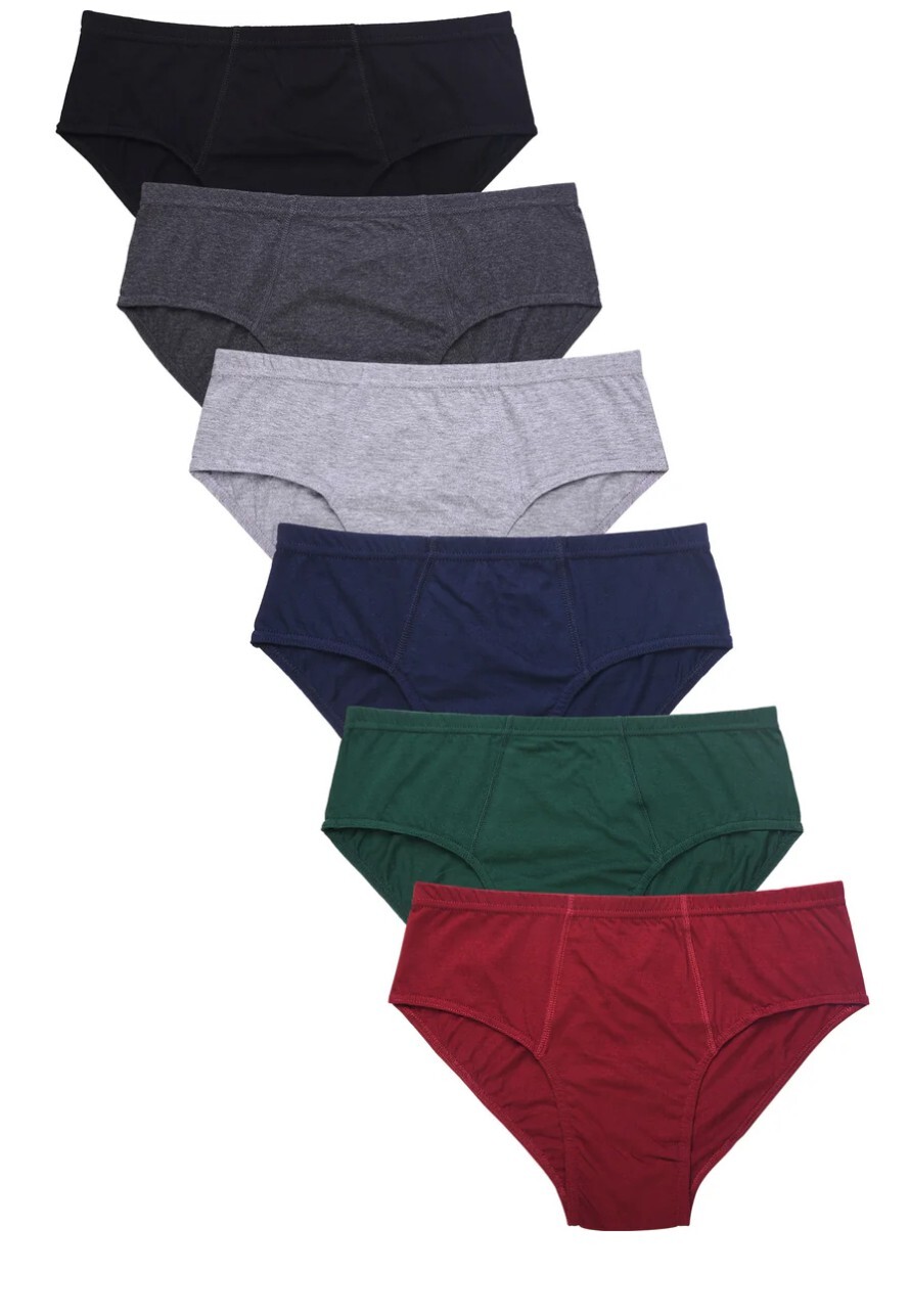 6 Pack Men’s ULTRA Solid Cotton Knocker Bikini Brief Underwear Assorted Colors