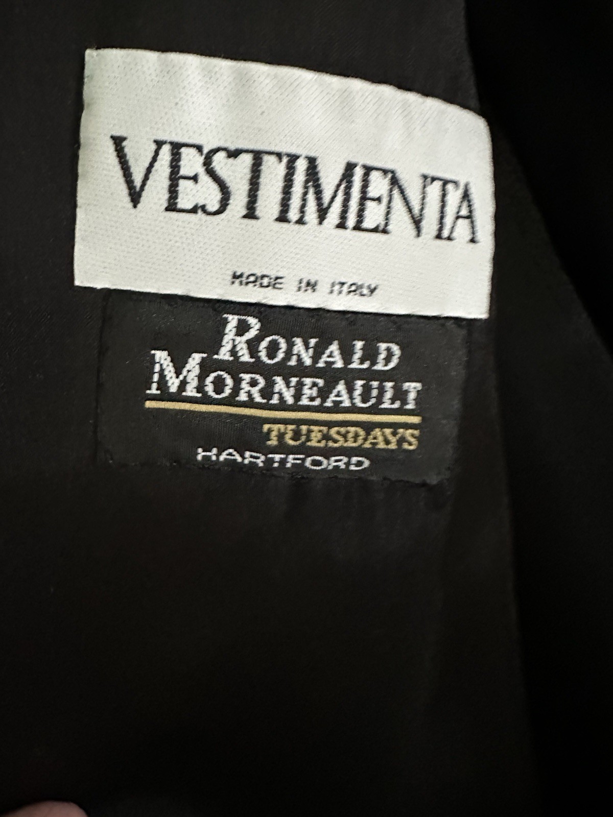 Vestimenta Black Cashmere and Wool Long Overcoat Men’s EUC