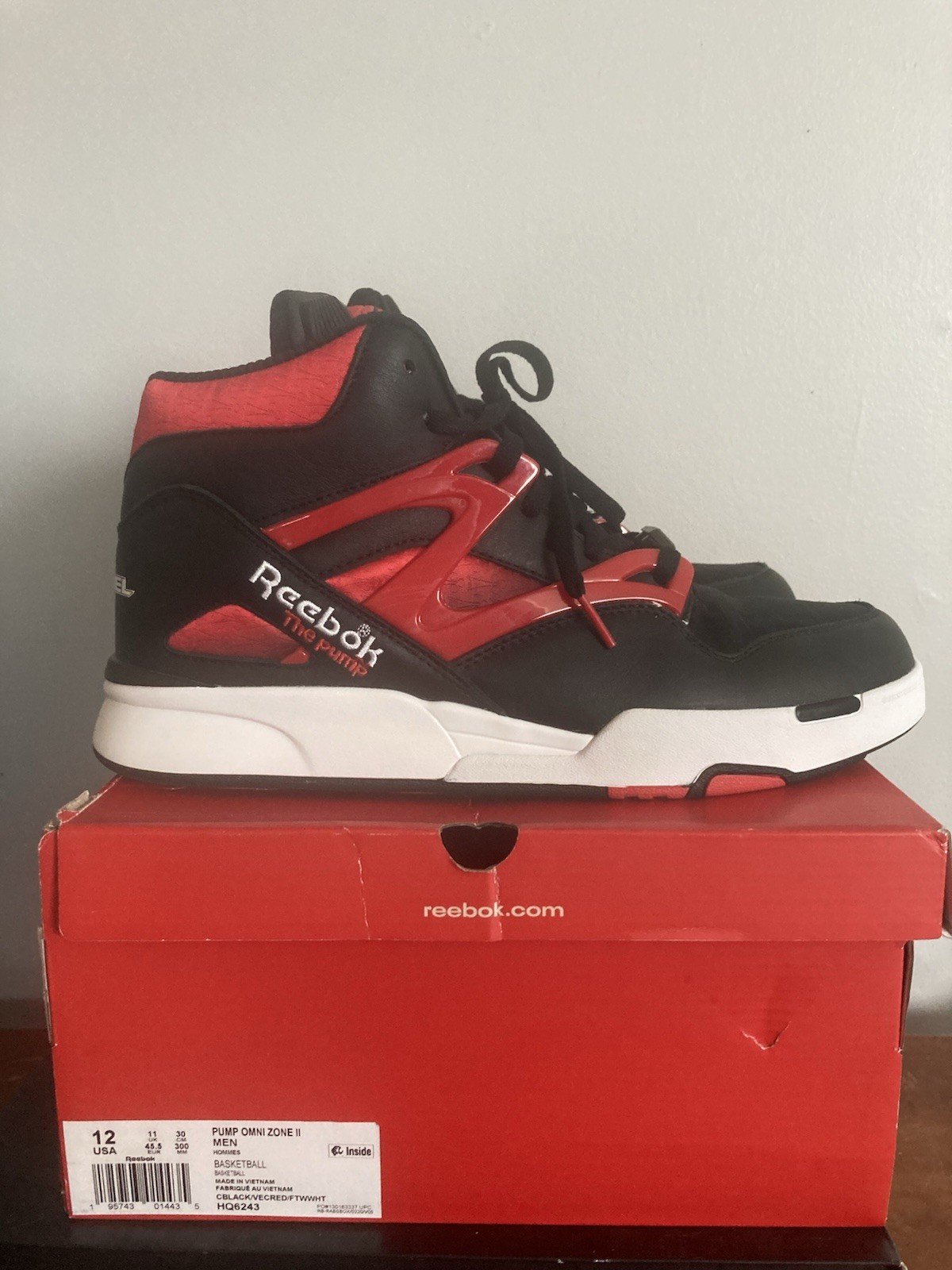 Reebok Anuel AA Pump Omni Zone II Mid Top Basketball Sneaker HQ6243 2022