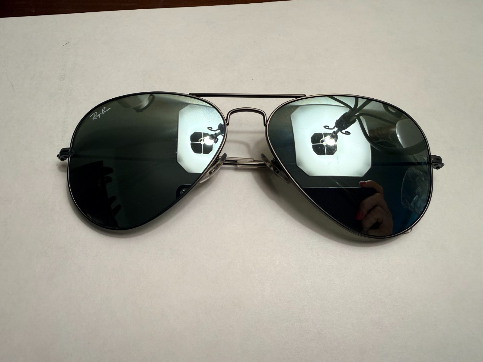 Ray-Ban RB3025 Aviator 56mm Gunmetal Silver Mirrored Sunglasses 029/30 Case