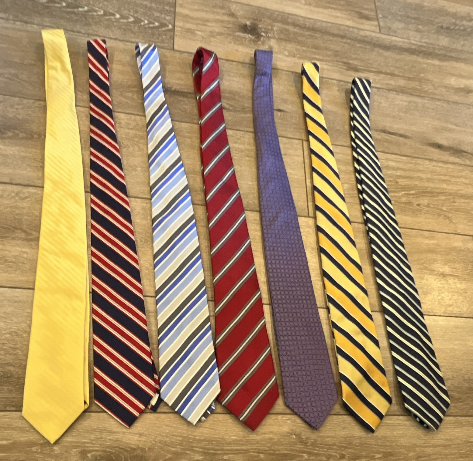 Mixed Brands Men’s Striped Standard/Classic Neck Ties Lot of 7 Multicolor