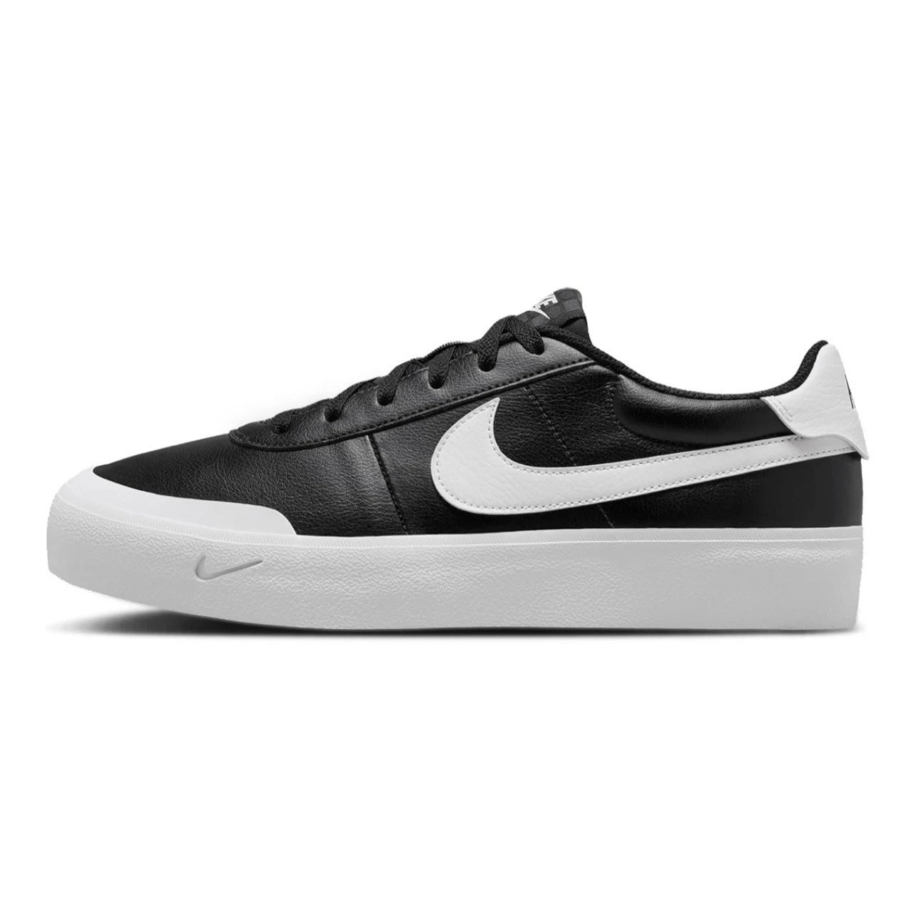 Nike Court Shot Sneakers Black White Leather FQ8146-002 Mens Size
