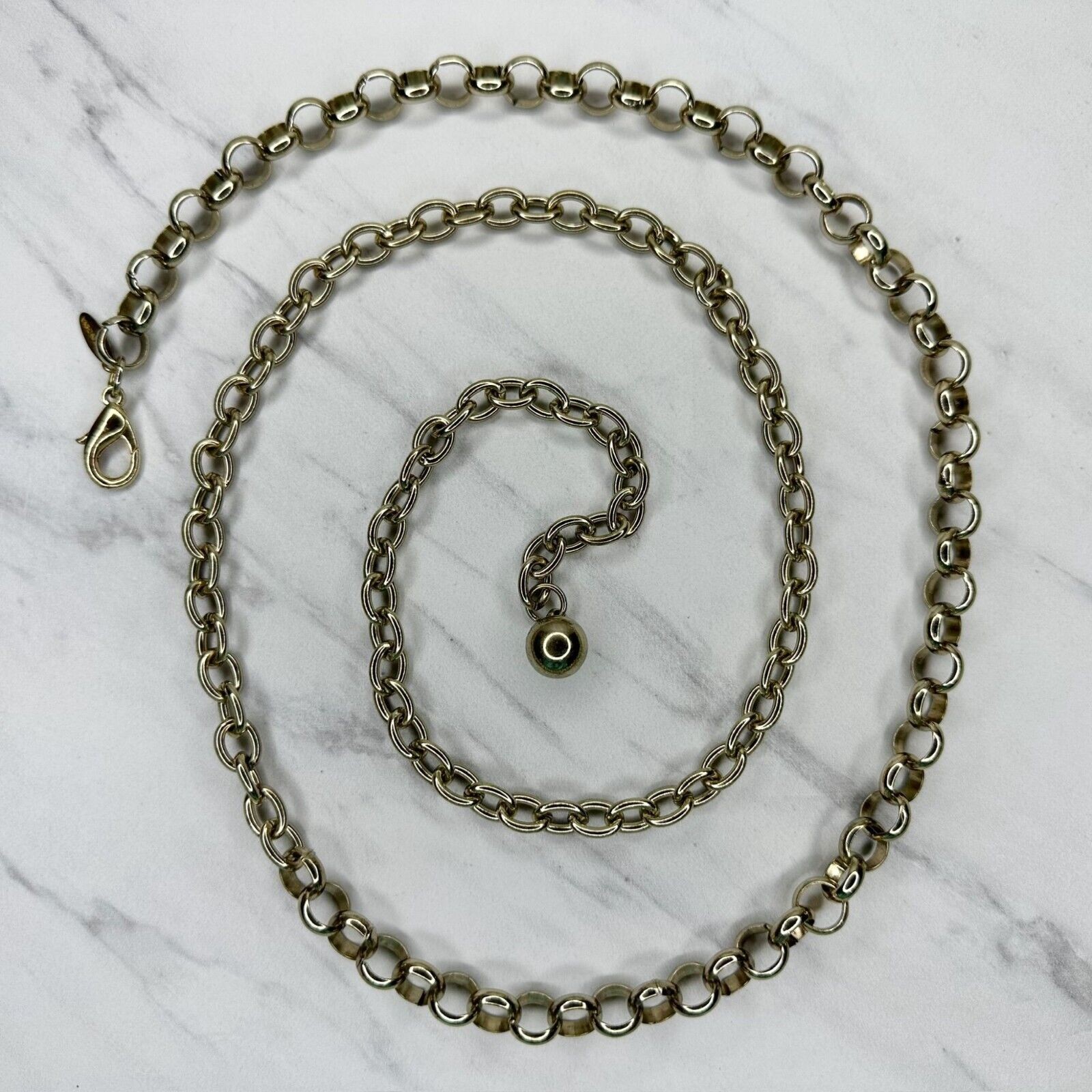Skinny Hoop Gold Tone Metal Chain Link Belt Y2K Festival – One Size (OS)