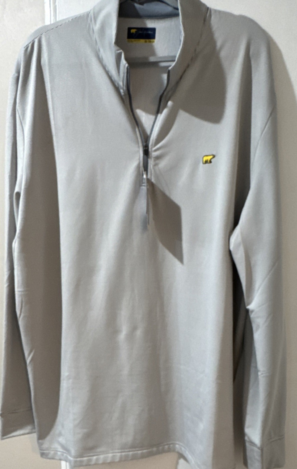 Jack Nicklaus Tradewinds Gray Striped 1/4 Zip Mock Neck Golf Pullover XXL