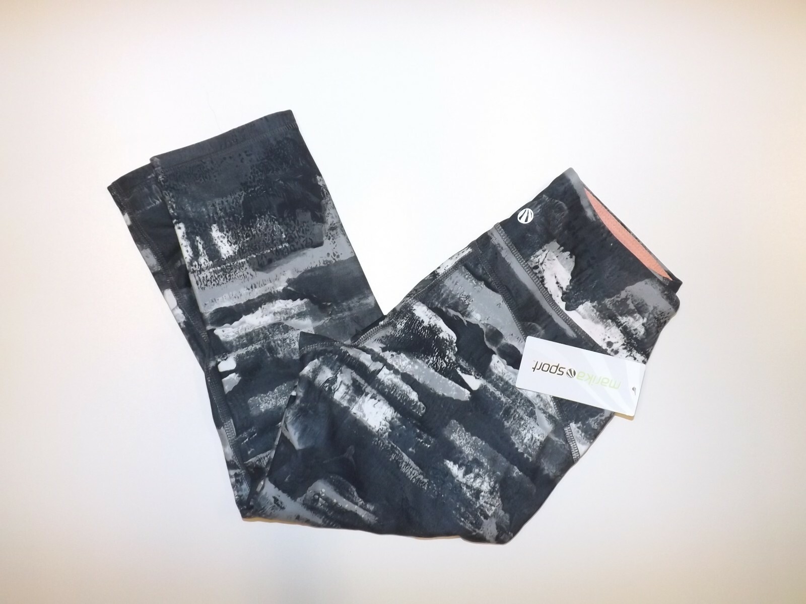 MARIKA TEK Gray Ink Roller Dry-Wik Fitted Capris S Small NWT Womens