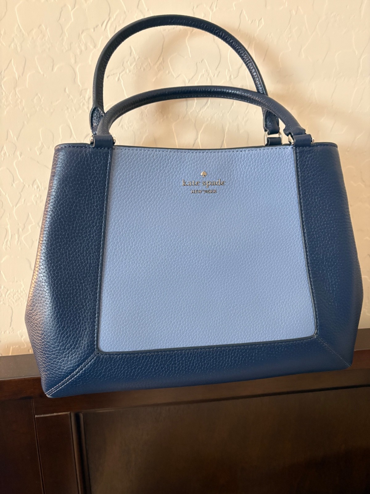kate spade satchel new dual color blue handles and shoulder strap New never used