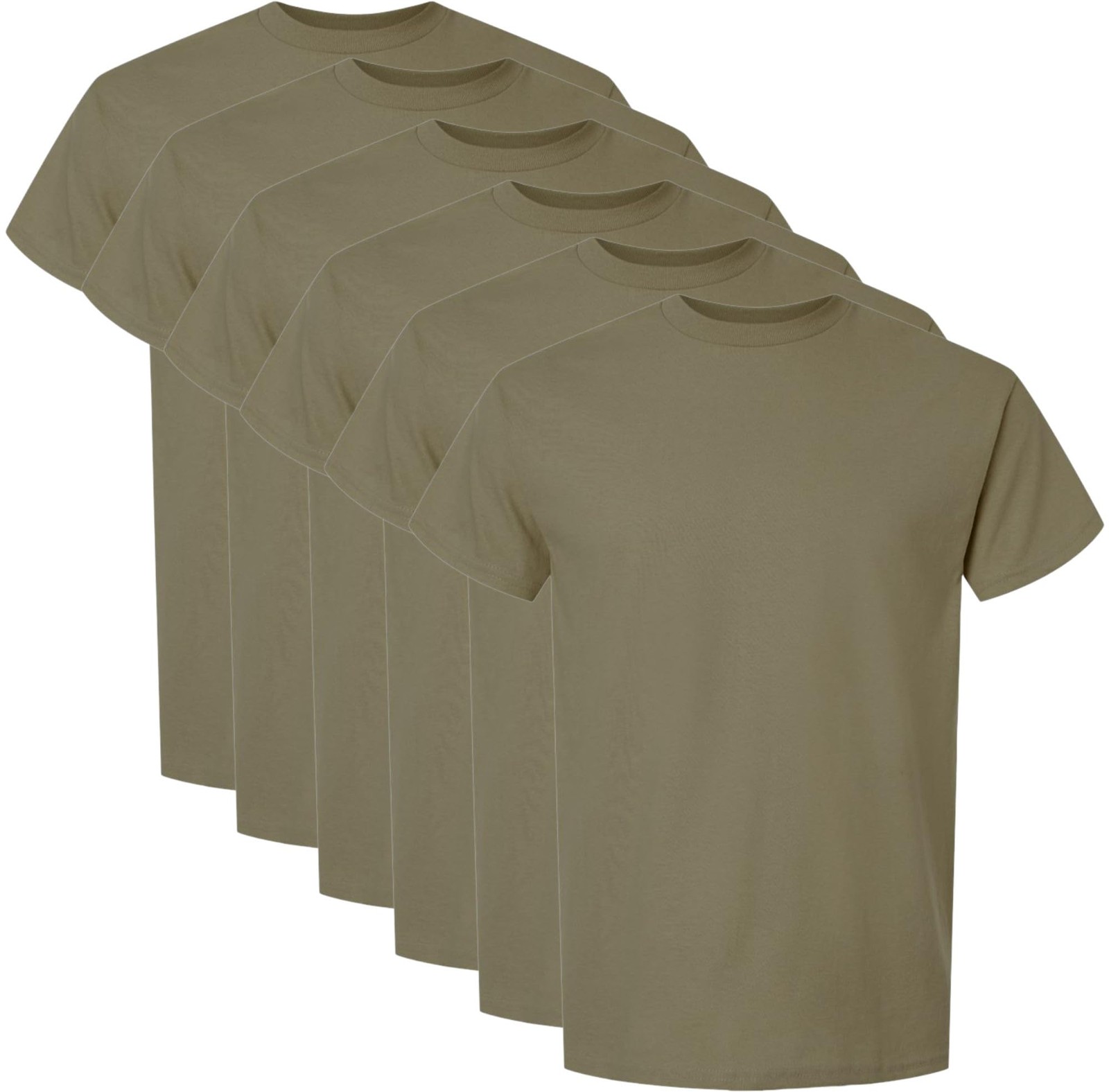 AR 670-1 Army Compliant Coyote Brown Mens Military T-Shirt 100% Cotton, 6-Pack