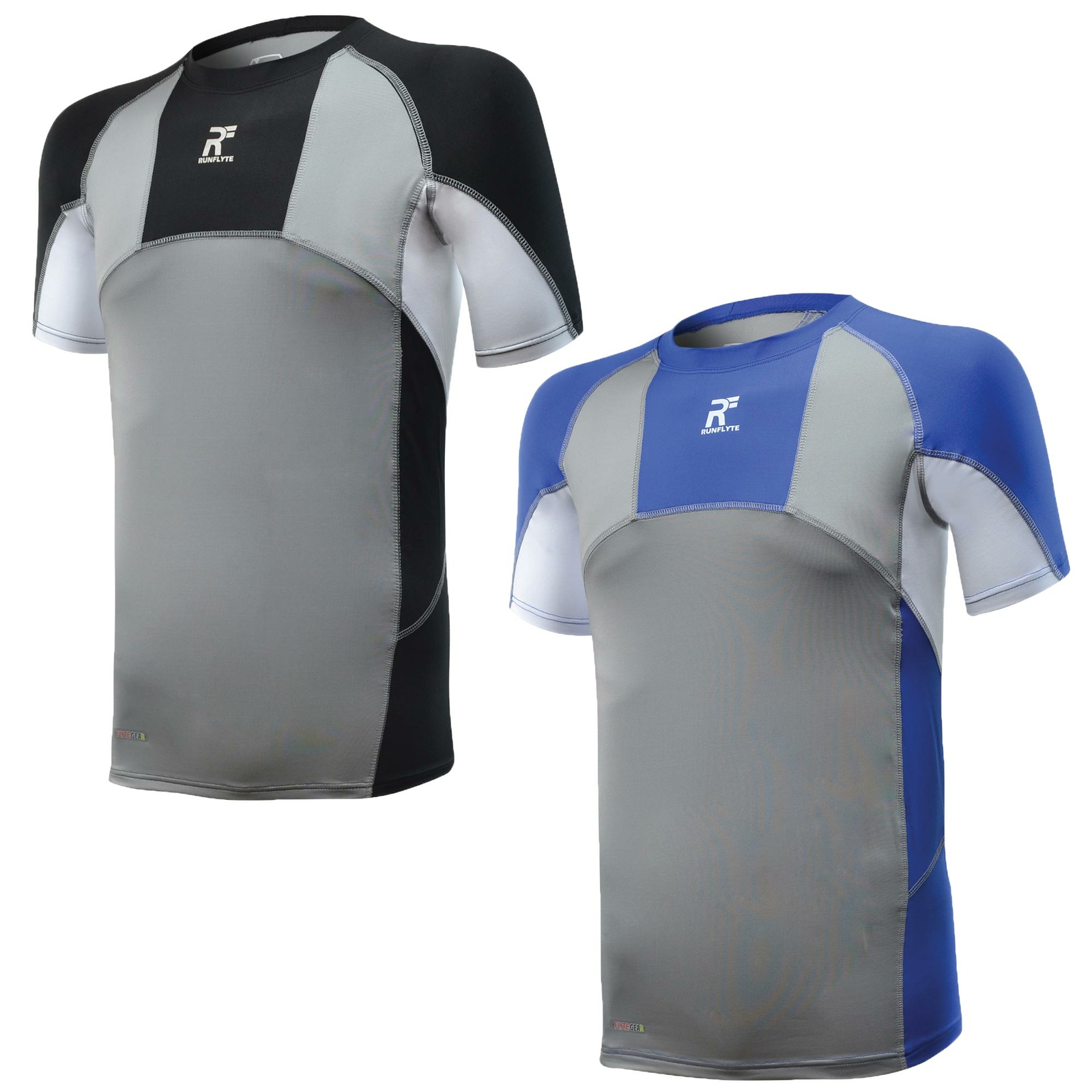 RunFlyte Mens Panel Compression Short Sleeve Moisture Wicking Shirt Yoga f1213