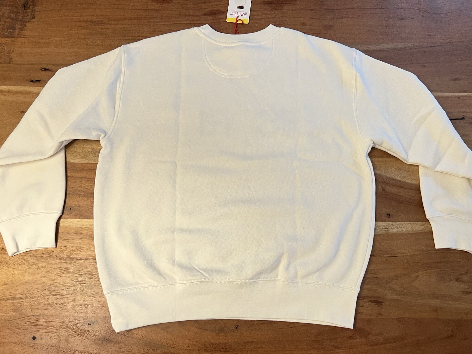 Esprit Womens Cream Crew Neck Embroidered Logo Soft Fleece Sweatshirt 80’s Small
