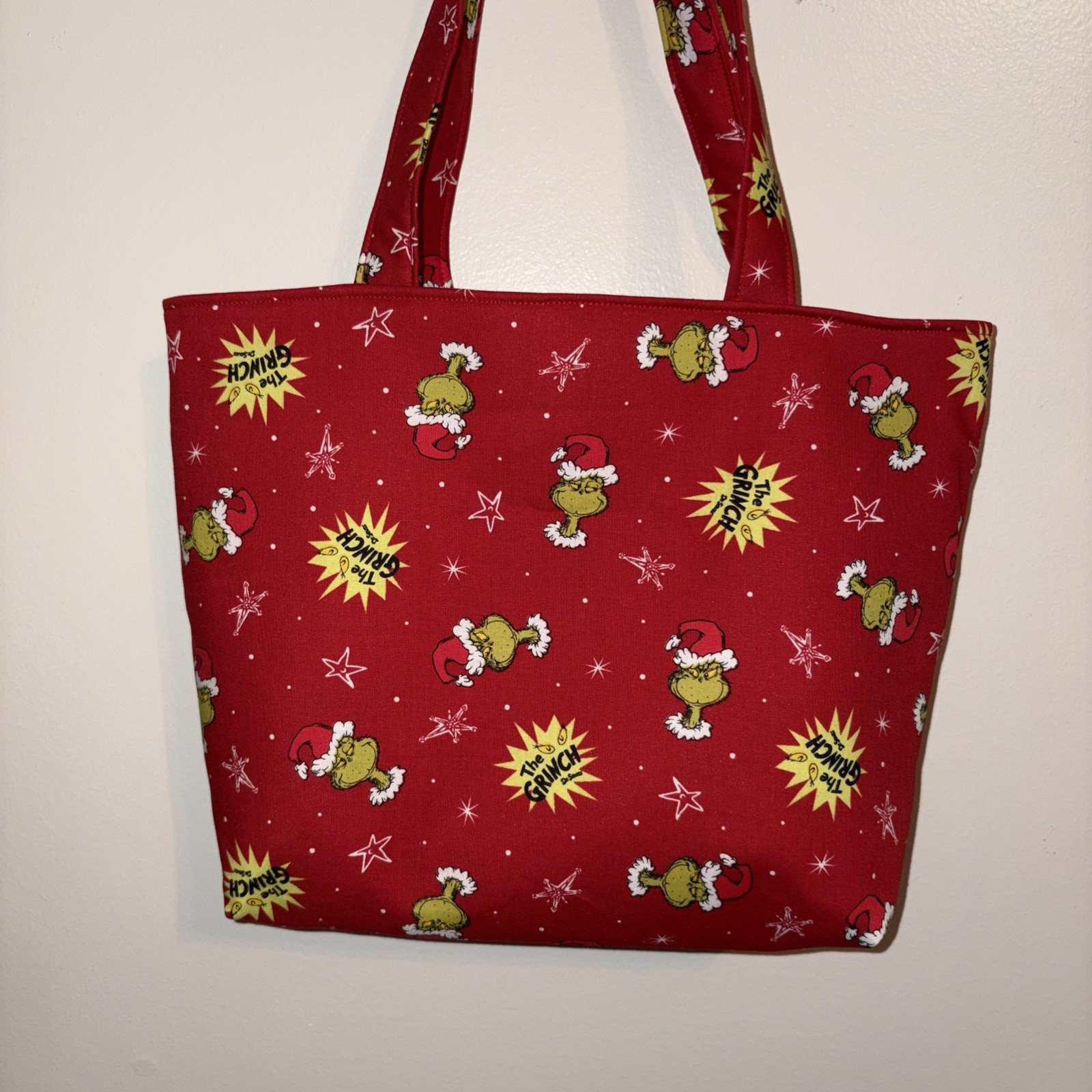 Handmade Christmas The Grinch Dr Seuss Tote Purse Bag