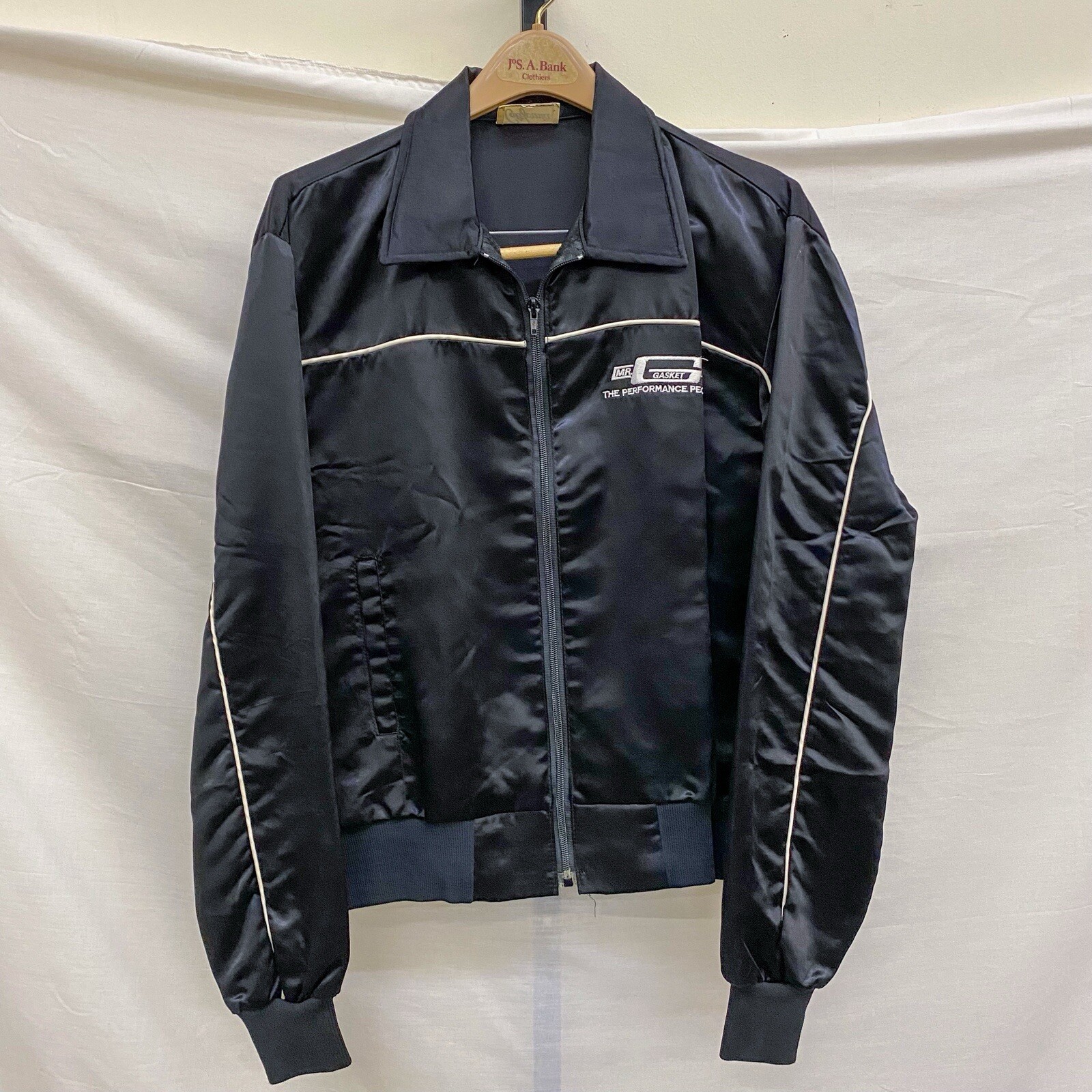Vintage California 80’s Mr.Gasket Co Mens Sz L Black Embroidered Bomber Jacket