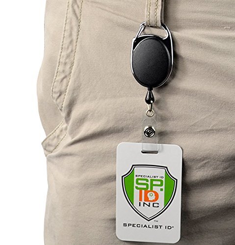 2 Pack – Premium Retractable Carabiner Badge Reel ID Holder by Specialist ID