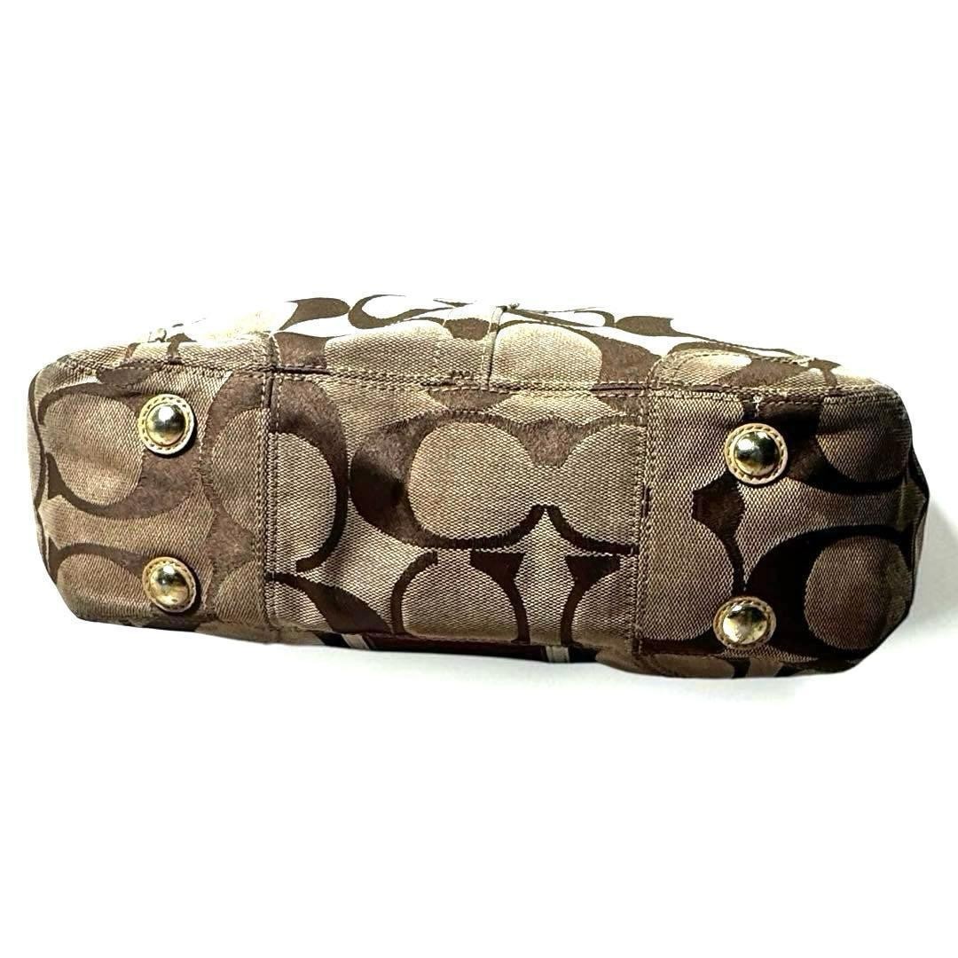 Coach Signature Tote Bag Python Embossed Brown 10.2in x 10.2in x 3.1in Used