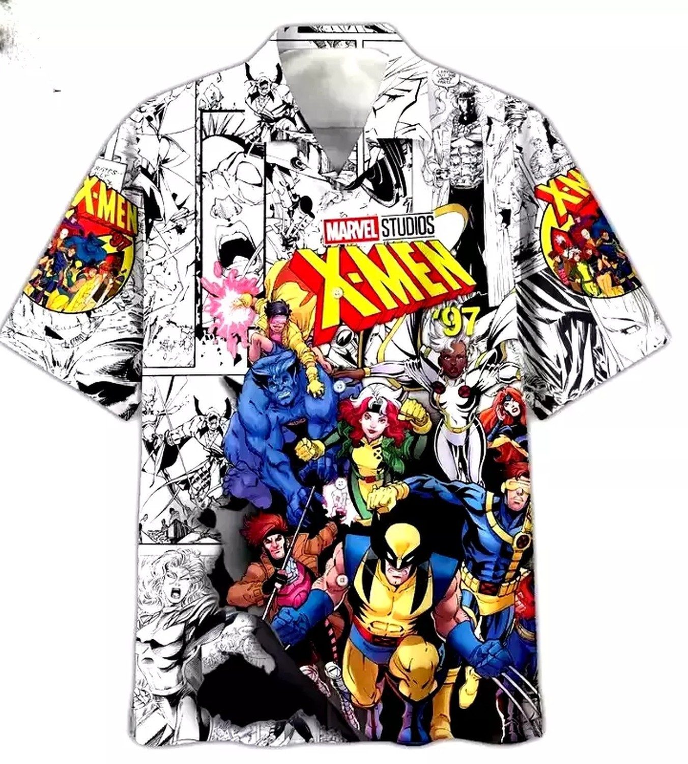 90s Cartoon Mutant Hawaiian Shirt Retro Superhero Summer Beach Aloha Top S-5XL